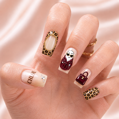 Leopard Luxe Besties – Personalized Press-On Nails