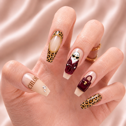 Leopard Luxe Besties – Personalized Press-On Nails