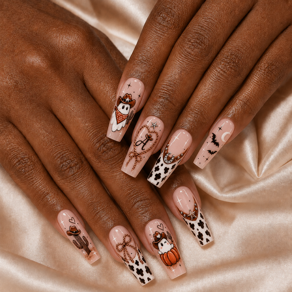 Vintage Cowboy Ghost - Personalized Press-On Nails
