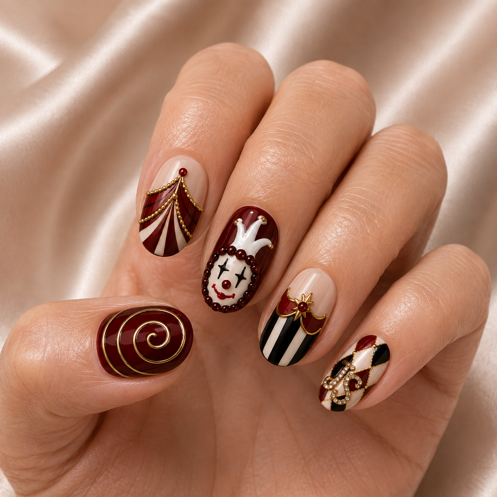 Clown Halloween - Personalized Press-On Nails
