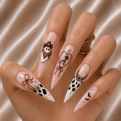 Vintage Cowboy Ghost - Personalized Press-On Nails