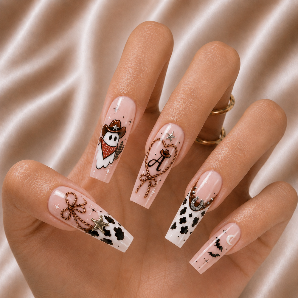 Vintage Cowboy Ghost - Personalized Press-On Nails