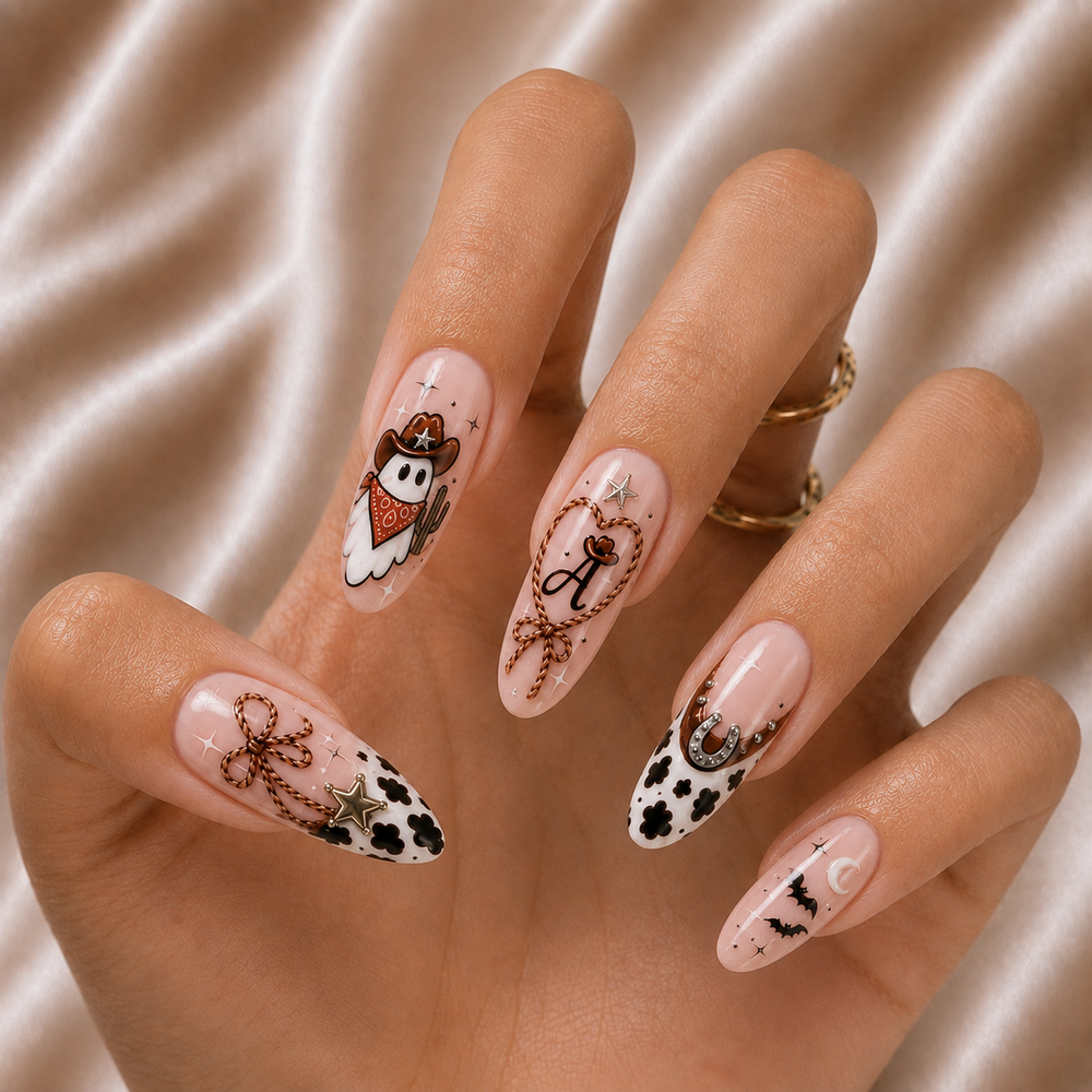 Vintage Cowboy Ghost - Personalized Press-On Nails