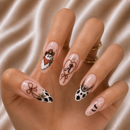 Vintage Cowboy Ghost - Personalized Press-On Nails