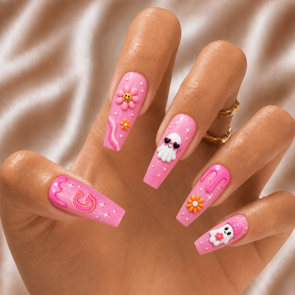Groovy Ghost - Personalized Press-On Nails