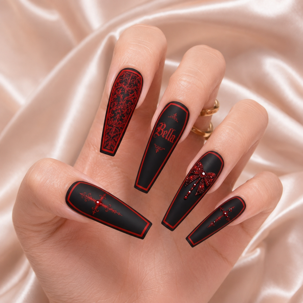 Halloween Coffins - Personalized Press-On Nails