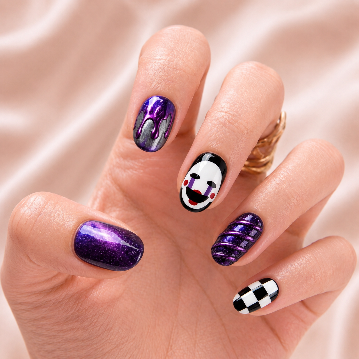 Custom Purple Puppet – Personalized Press-On Nails