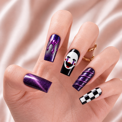 Custom Purple Puppet – Personalized Press-On Nails