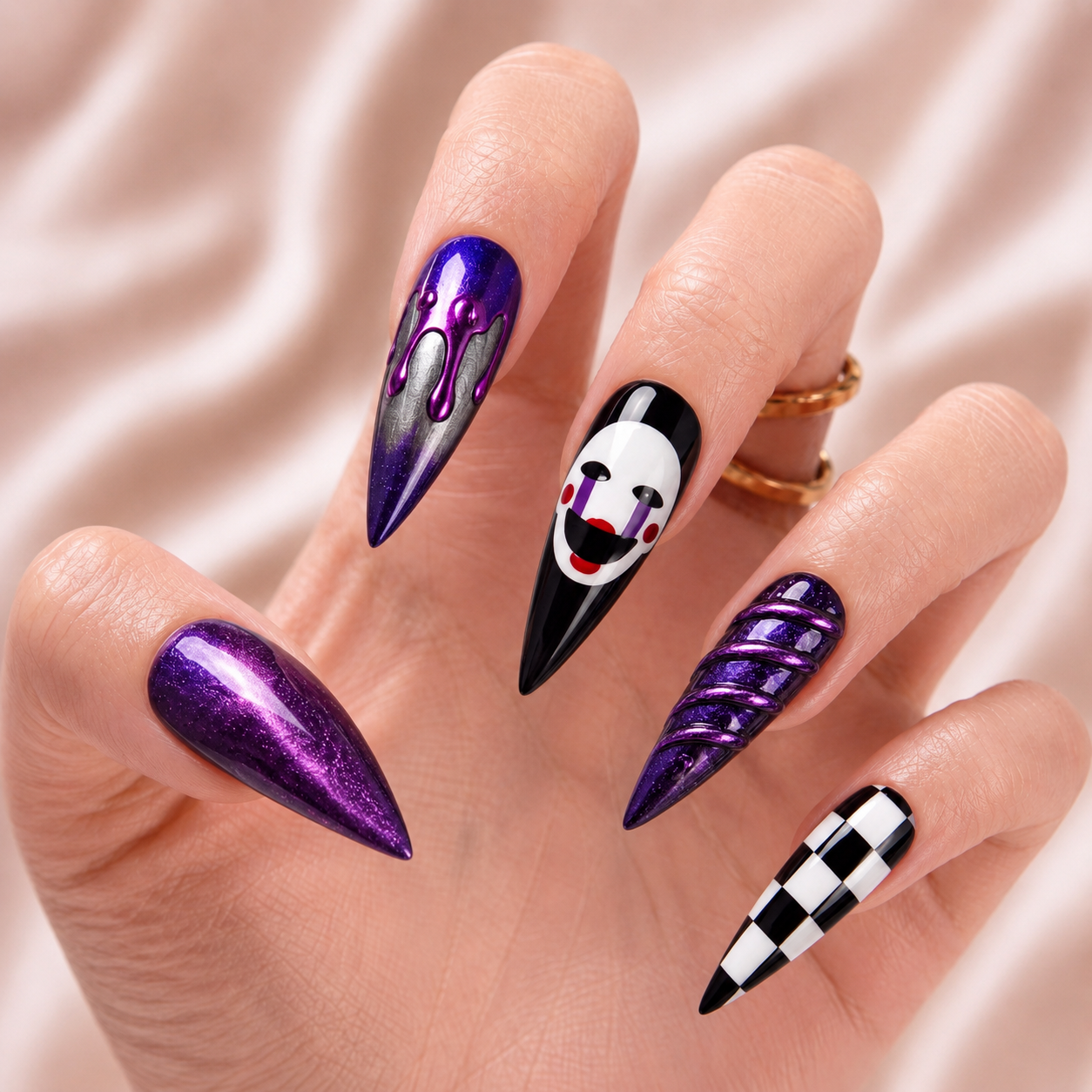 Custom Purple Puppet – Personalized Press-On Nails