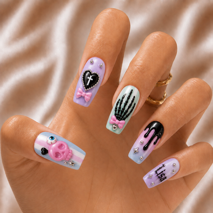 Creepycute Pastel Goth - Personalized Press-On Nails