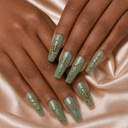 Emerald Zodiac - Personalized Press-On Nails