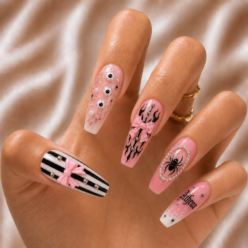 Pink Gothic - Personalized Press-On Nails