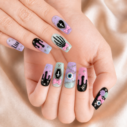 Creepycute Pastel Goth - Personalized Press-On Nails