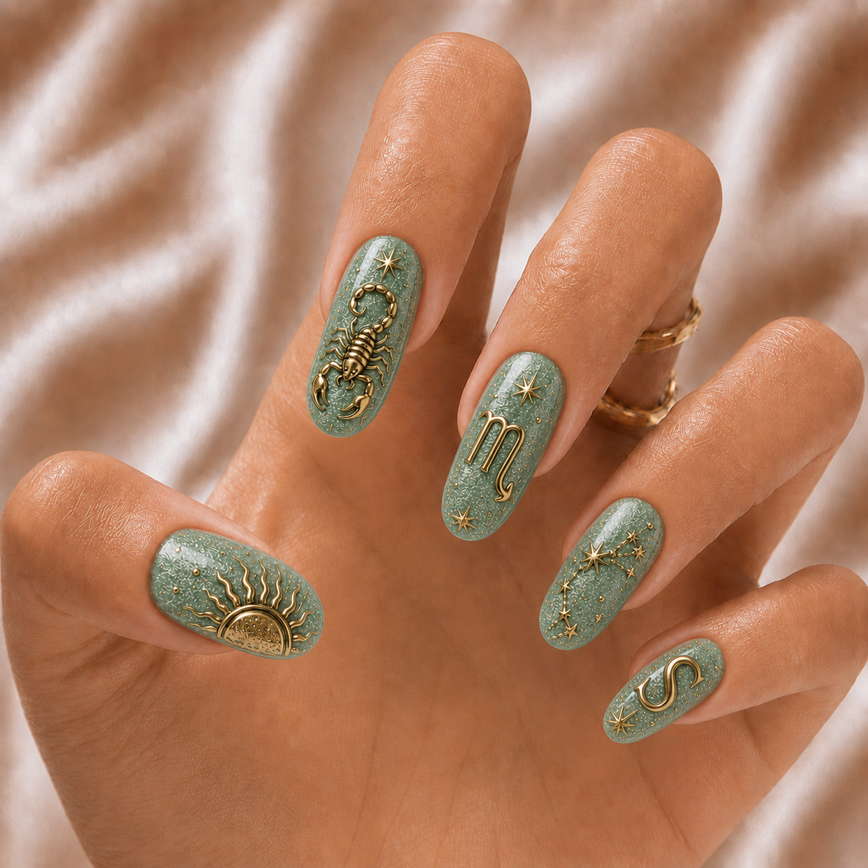 Emerald Zodiac - Personalized Press-On Nails
