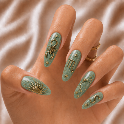Emerald Zodiac - Personalized Press-On Nails