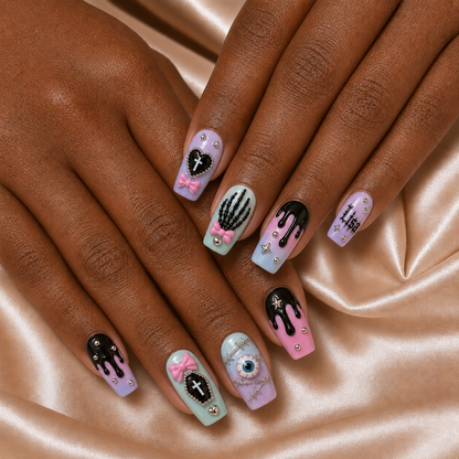 Creepycute Pastel Goth - Personalized Press-On Nails