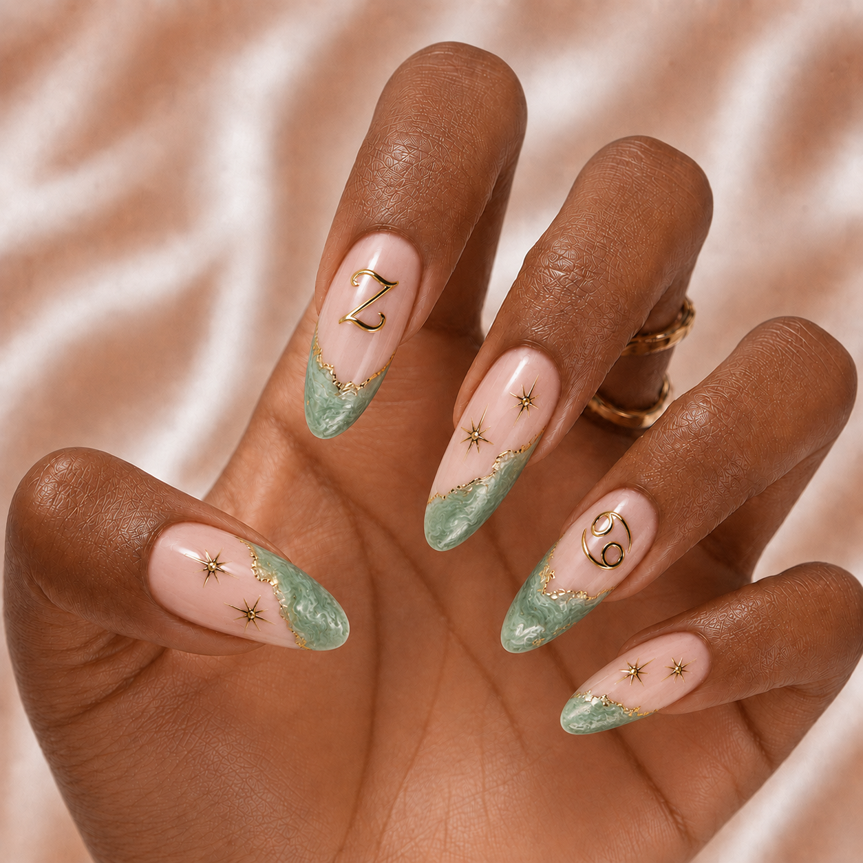 Jade Green Zodiac - Personalized Press-On Nails