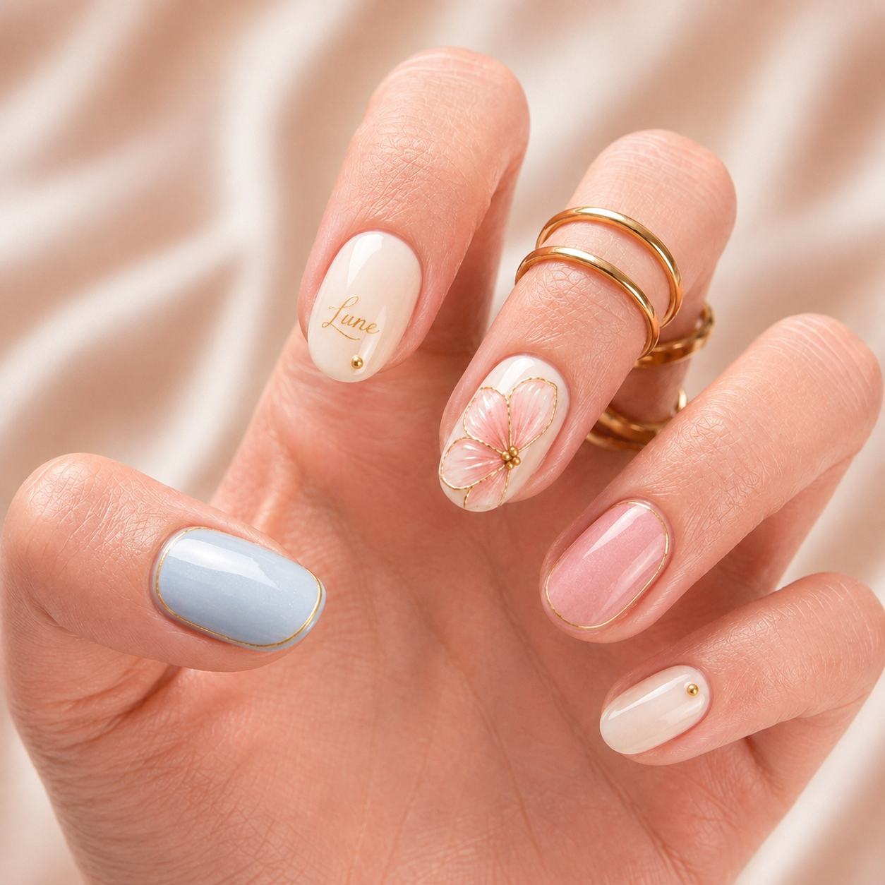 Aurora Blossom Bestie - Personalized Press-On Nails