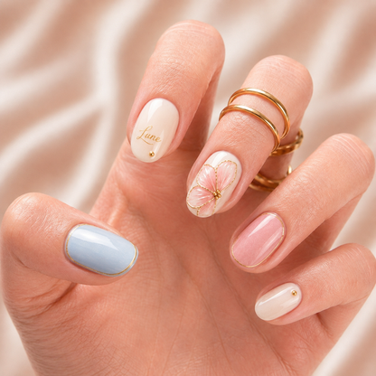 Aurora Blossom Bestie - Personalized Press-On Nails