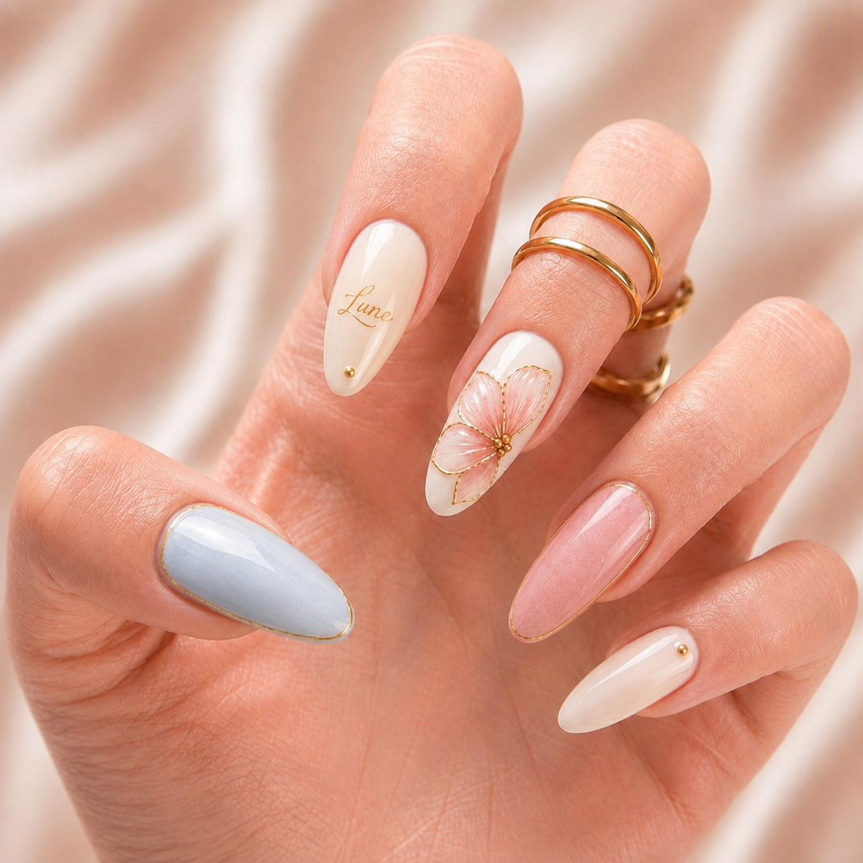 Aurora Blossom Bestie - Personalized Press-On Nails