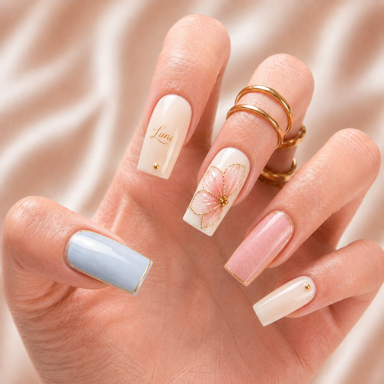 Aurora Blossom Bestie - Personalized Press-On Nails
