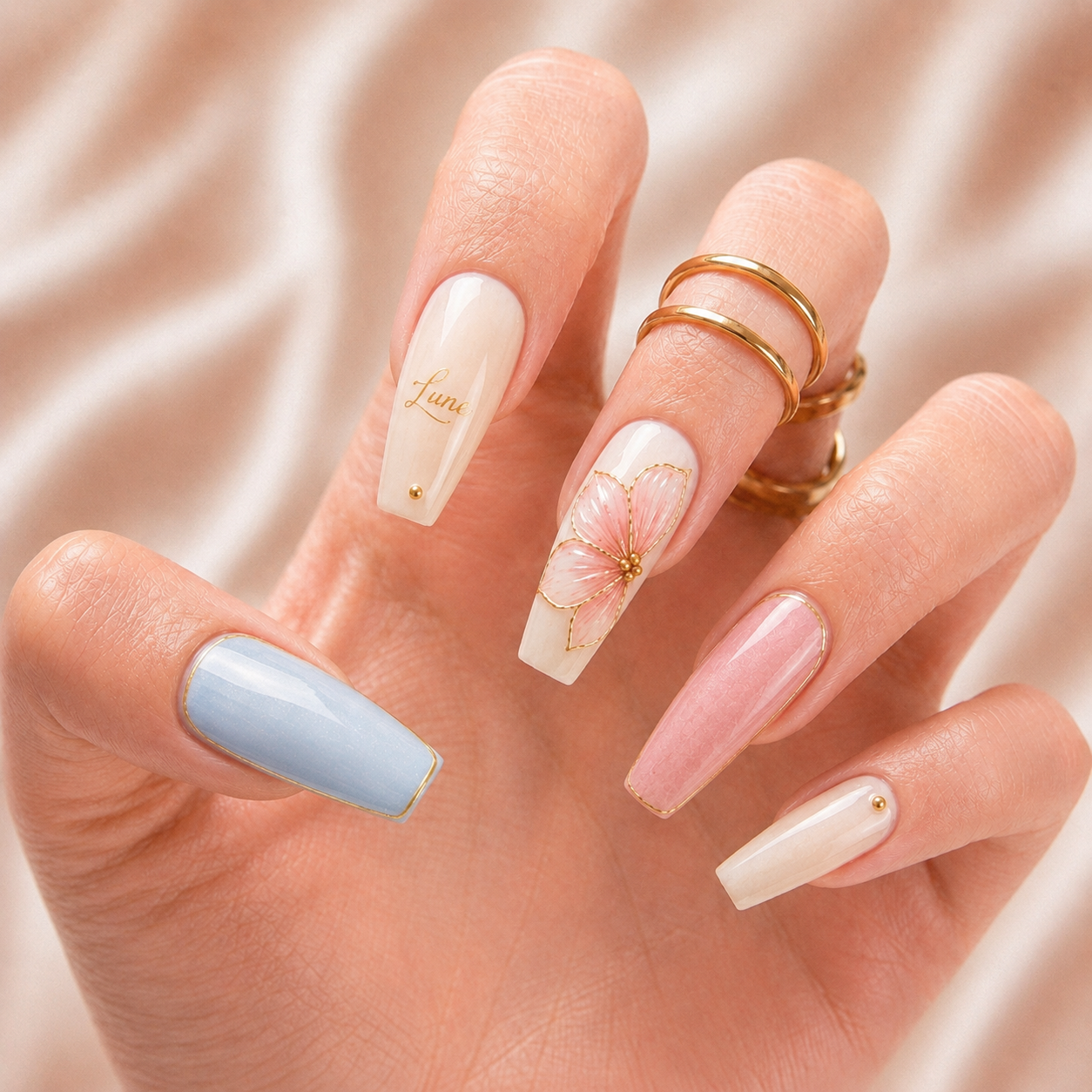 Aurora Blossom Bestie - Personalized Press-On Nails