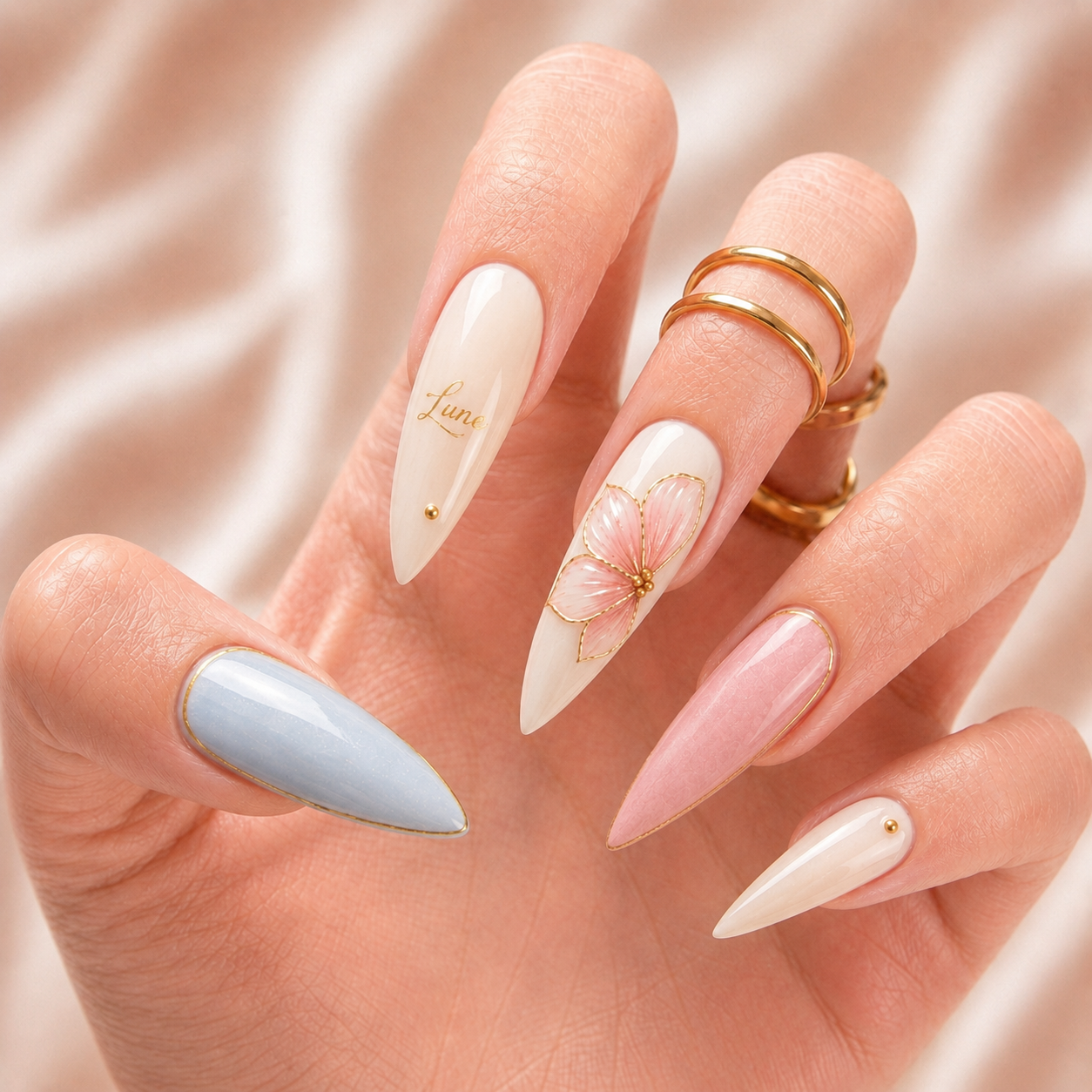 Aurora Blossom Bestie - Personalized Press-On Nails