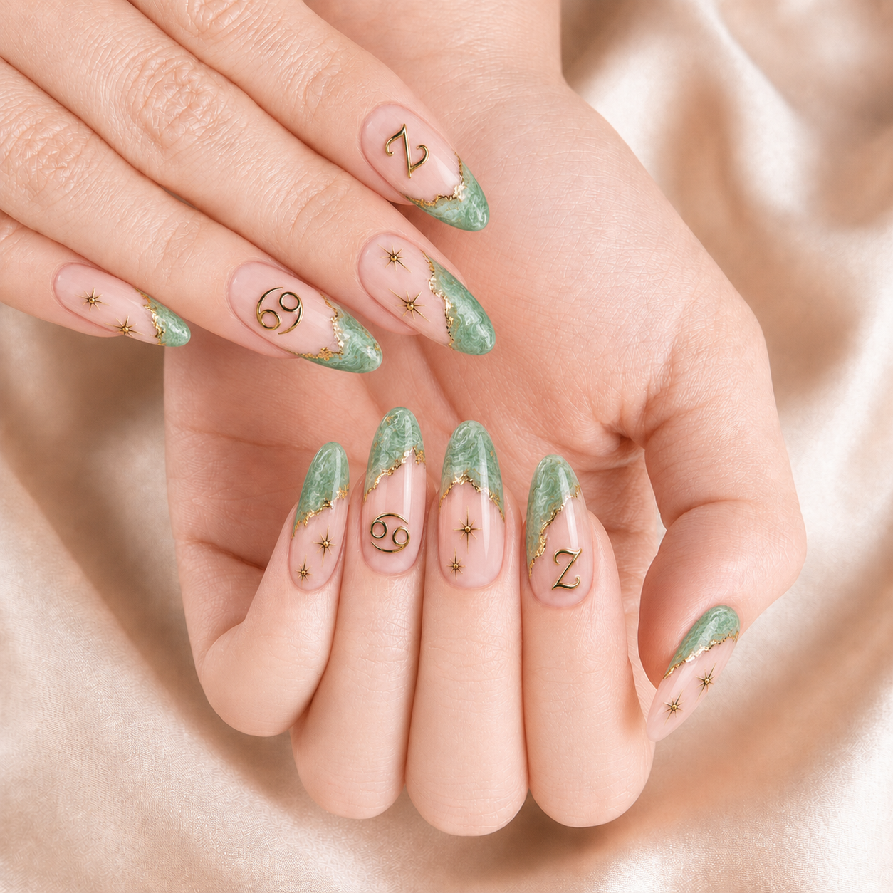 Jade Green Zodiac - Personalized Press-On Nails