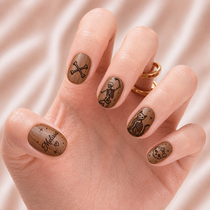 Halloween Skeleton Family – Personalized Press-On Nails