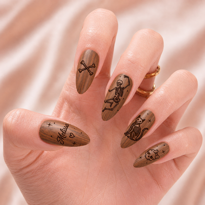 Halloween Skeleton Family – Personalized Press-On Nails