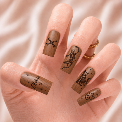 Halloween Skeleton Family – Personalized Press-On Nails