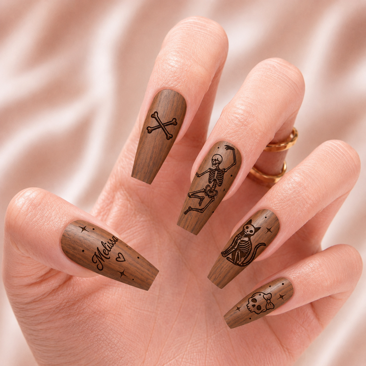 Halloween Skeleton Family – Personalized Press-On Nails