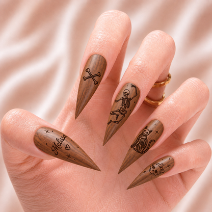 Halloween Skeleton Family – Personalized Press-On Nails