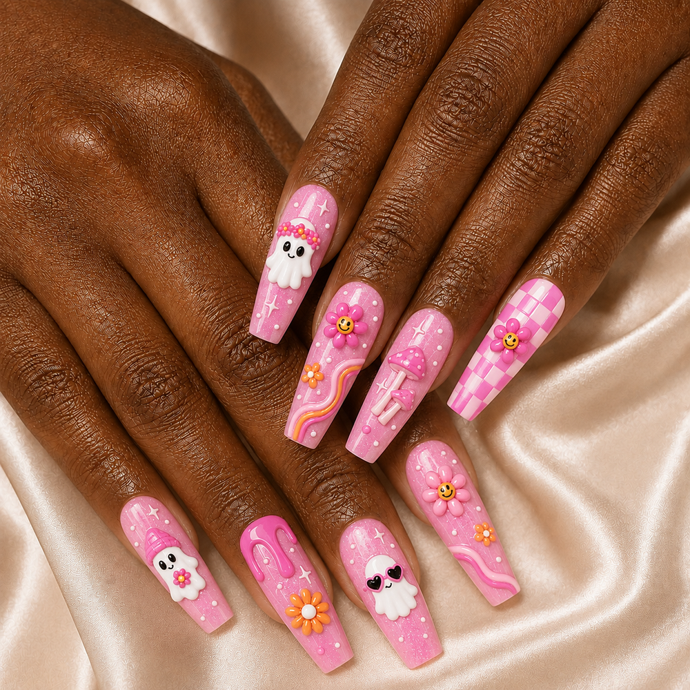 Groovy Ghost - Personalized Press-On Nails