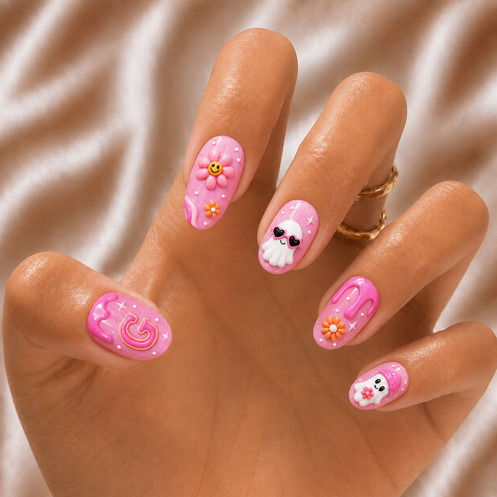 Groovy Ghost - Personalized Press-On Nails