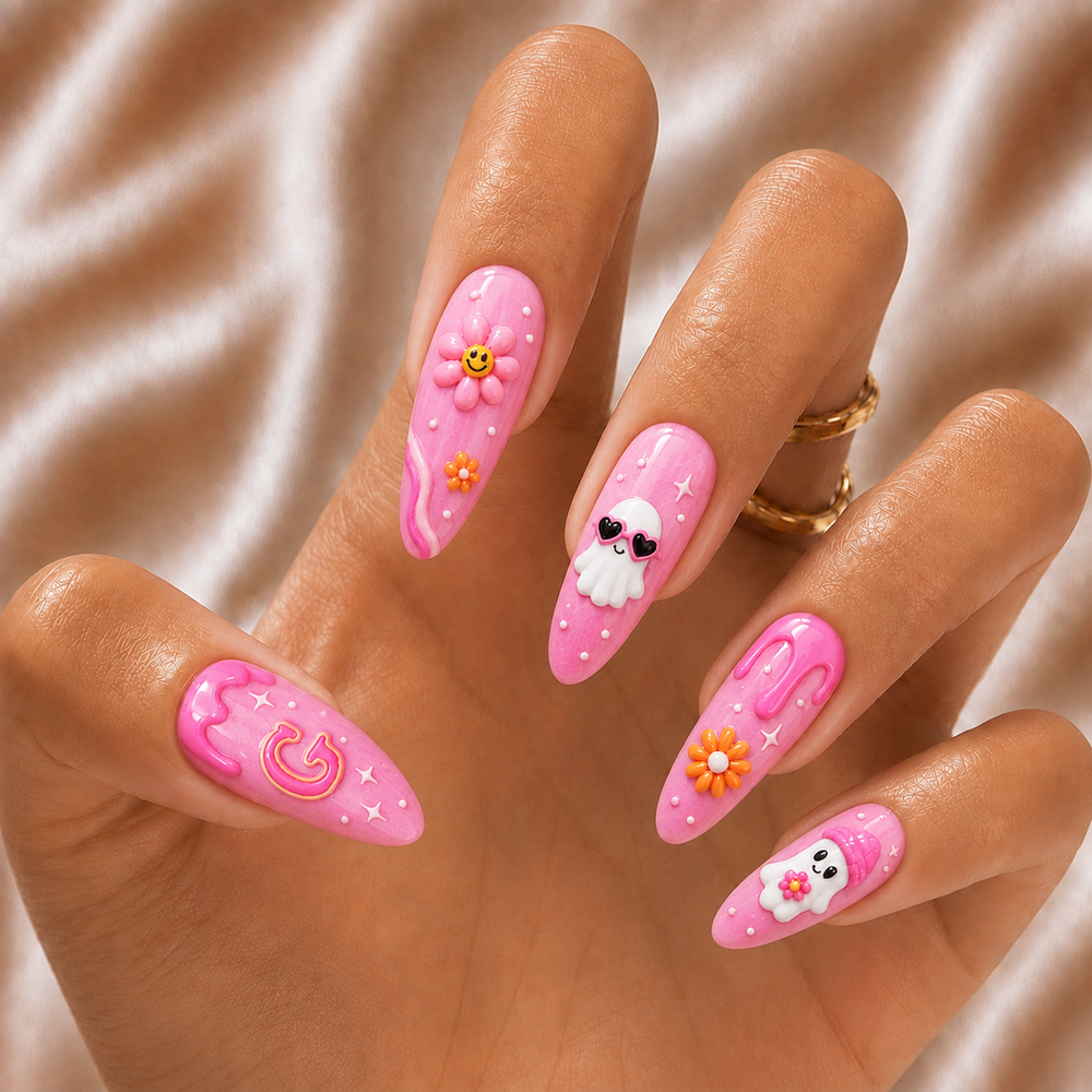 Groovy Ghost - Personalized Press-On Nails