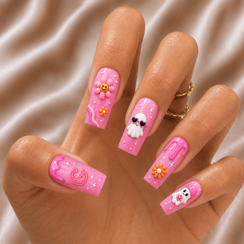 Groovy Ghost - Personalized Press-On Nails