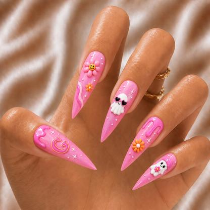 Groovy Ghost - Personalized Press-On Nails