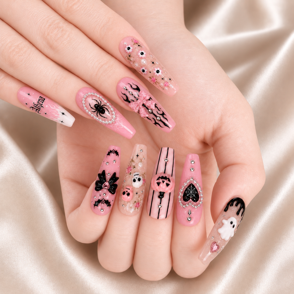Pink Gothic - Personalized Press-On Nails