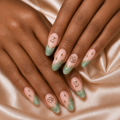 Jade Green Zodiac - Personalized Press-On Nails