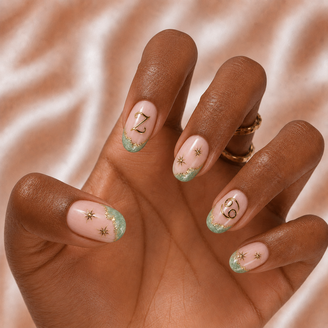 Jade Green Zodiac - Personalized Press-On Nails