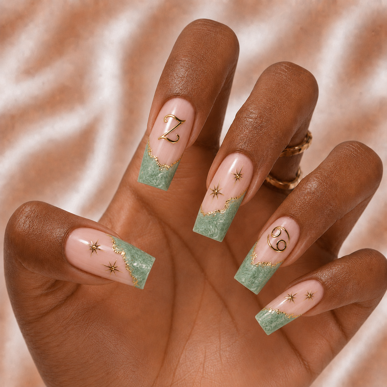 Jade Green Zodiac - Personalized Press-On Nails