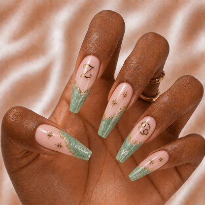 Jade Green Zodiac - Personalized Press-On Nails