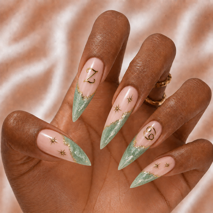 Jade Green Zodiac - Personalized Press-On Nails