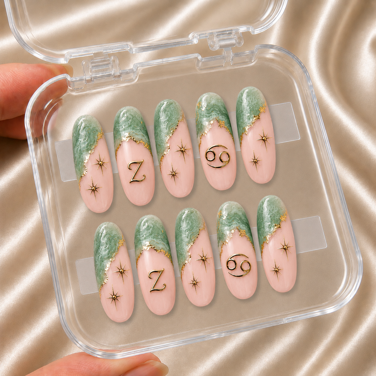 Jade Green Zodiac - Personalized Press-On Nails