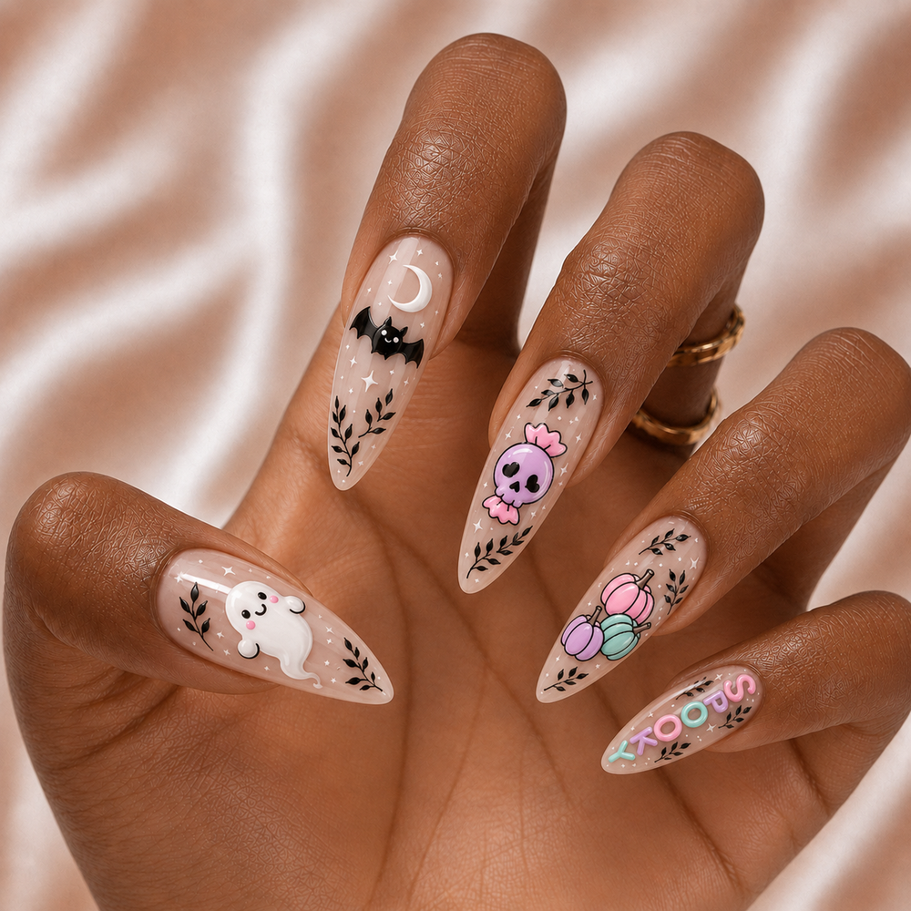 Cute Ghost - Personalized Press-On Nails