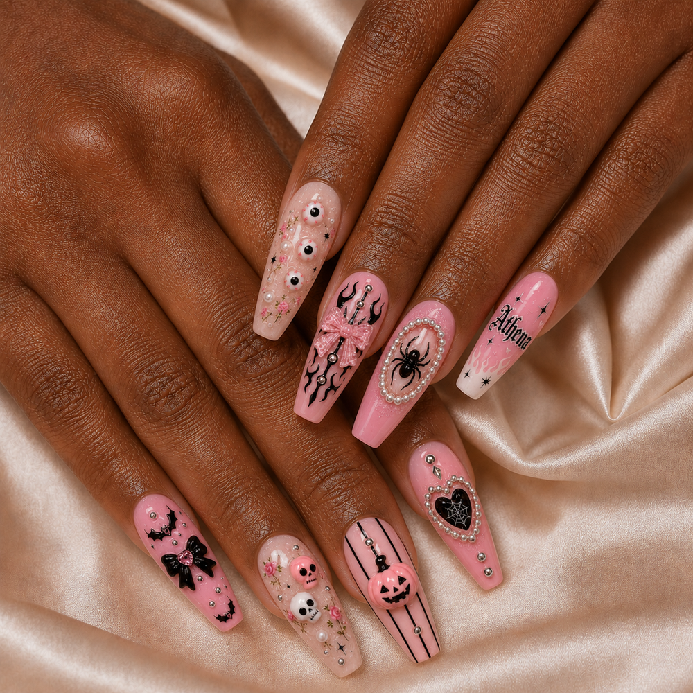 Pink Gothic - Personalized Press-On Nails