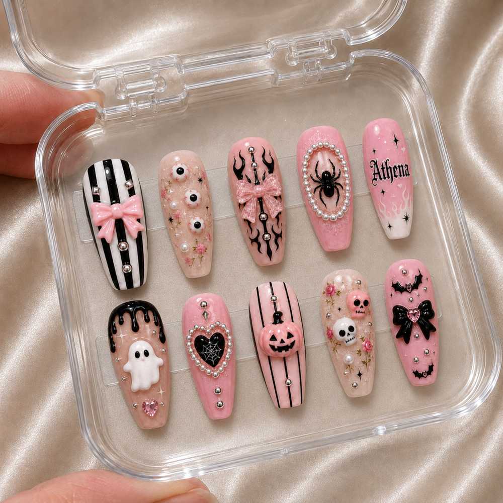 Pink Gothic - Personalized Press-On Nails