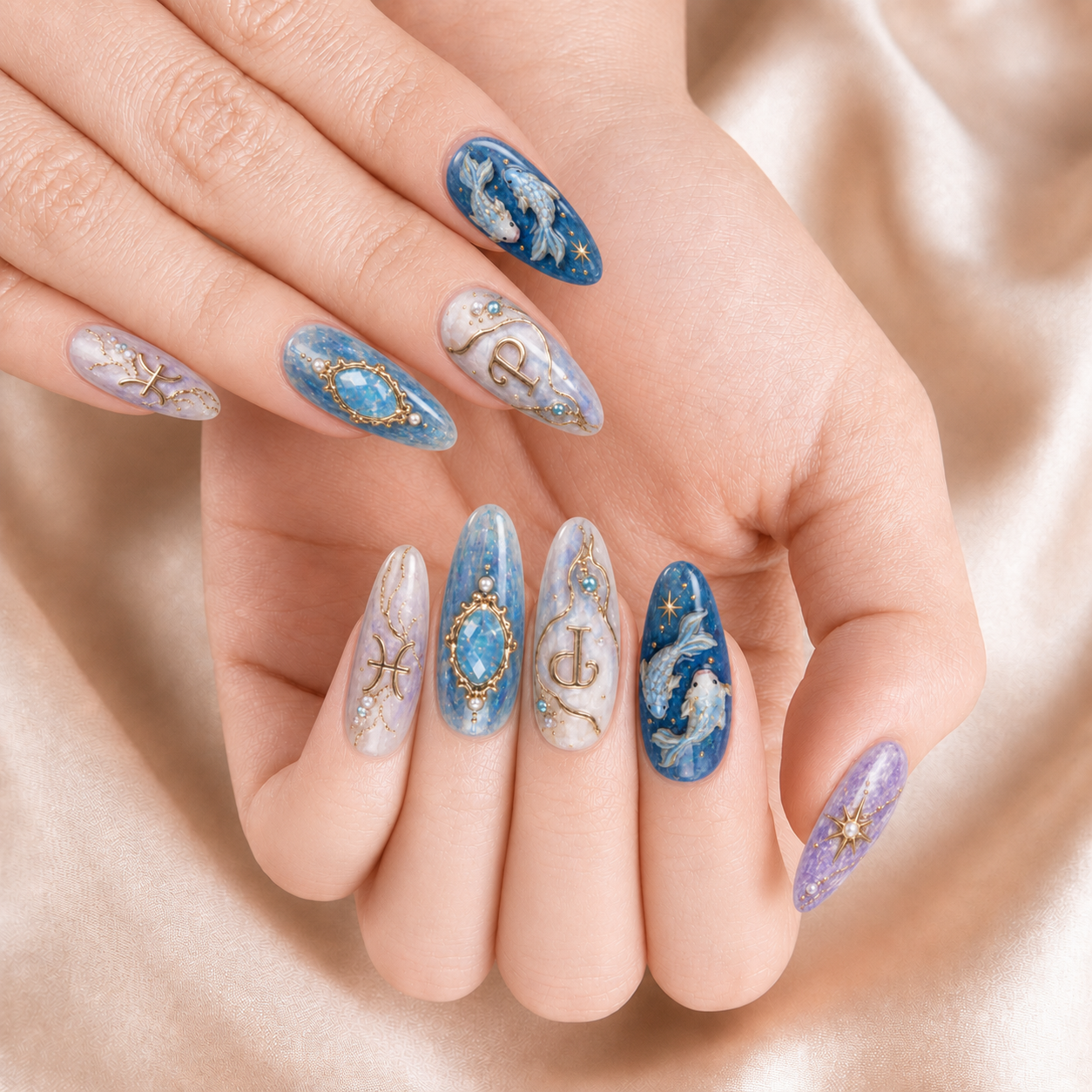 Pisces Zodiac - Personalized Press-On Nails