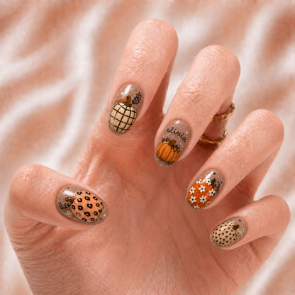 Boho Pumpkin - Personalized Press-On Nails